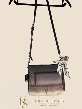 Simply Vera Vera Wang Purse Crossbody Bag Ombré Black/Tan Gradient NWT